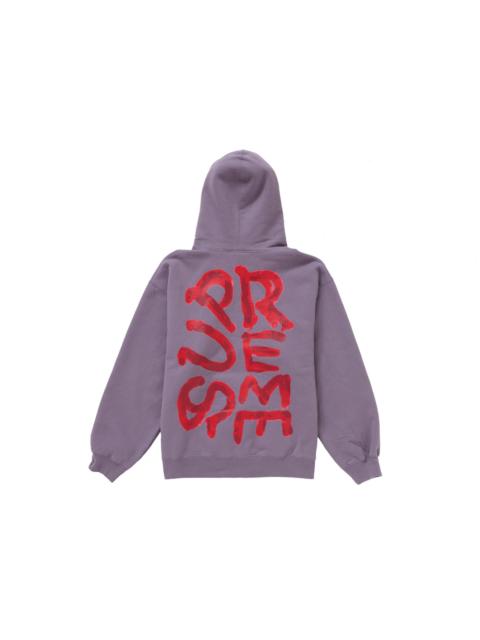 Supreme Paint Hooded Sweatshirt Dusty Purple