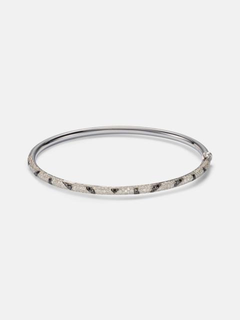 Jonc Zèbre 9kt white gold bracelet with diamonds