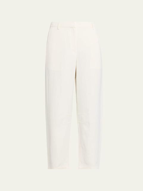 Jett Barrel-Leg Beach Pants in Coated Viscose Linen
