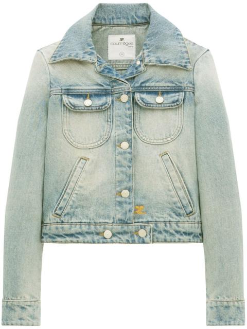 light-wash button-up denim jacket