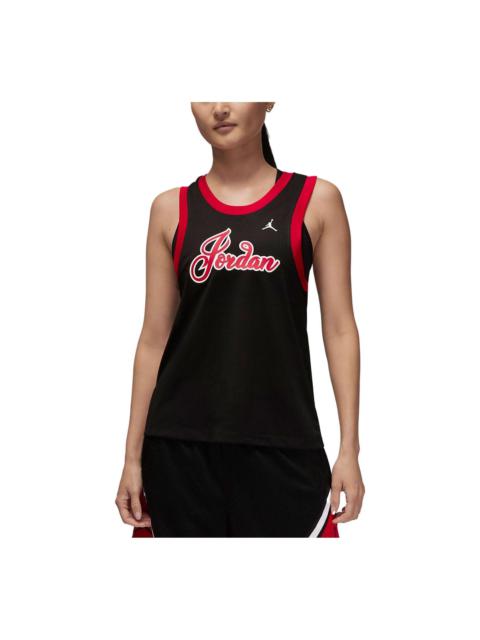 (WMNS) Nike Jordan basketball jersey 'Black/Red' DZ3370-010