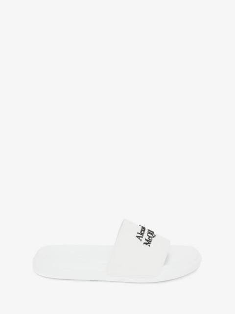 Alexander Mcqueen Pool Slide in White/black