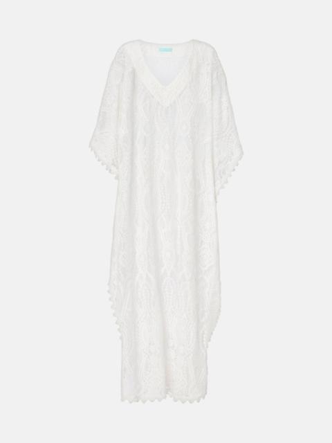 Yasin cotton-blend lace beach dress