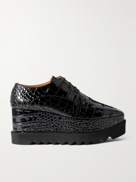 Elyse Croc-effect Vegetarian Platform Brogues