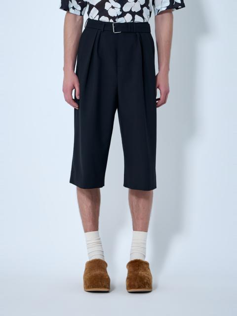 Pleated Wool Knee-Length Trousers