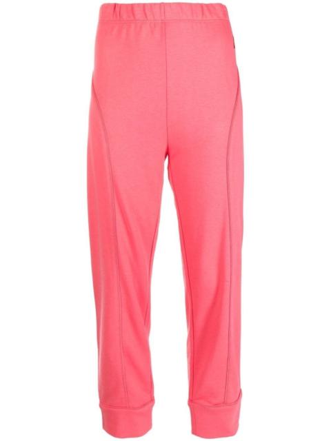 elasticated-waist zip-up track pants