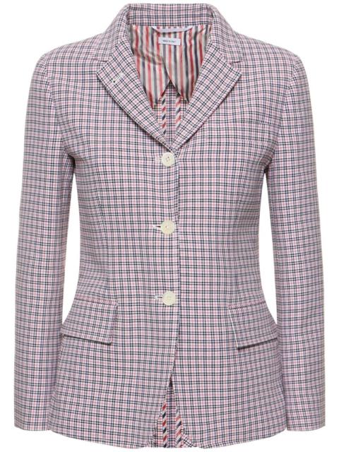 Cotton check crepe jacket