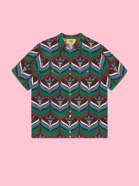 adidas x Gucci Trefoil print bowling shirt