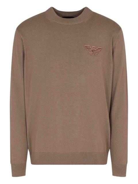 embroidered crew-neck sweater