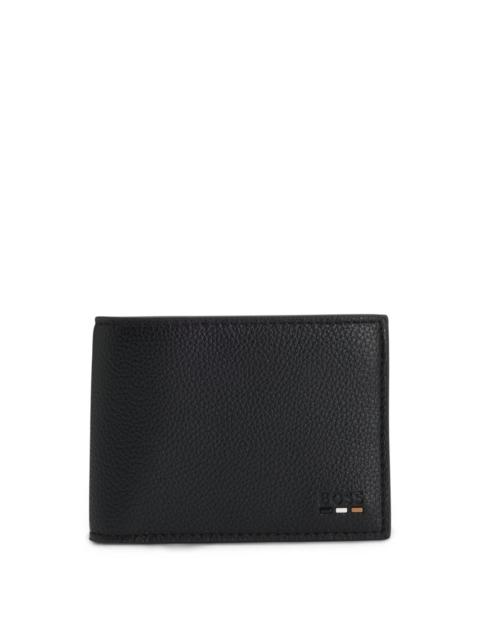 GRAINED FAUX-LEATHER WALLET WITH LOGO AND SIGNATURE STRIPE