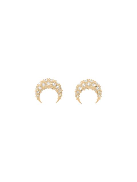 RHINESTONE GOLD PLATED MOON STUD