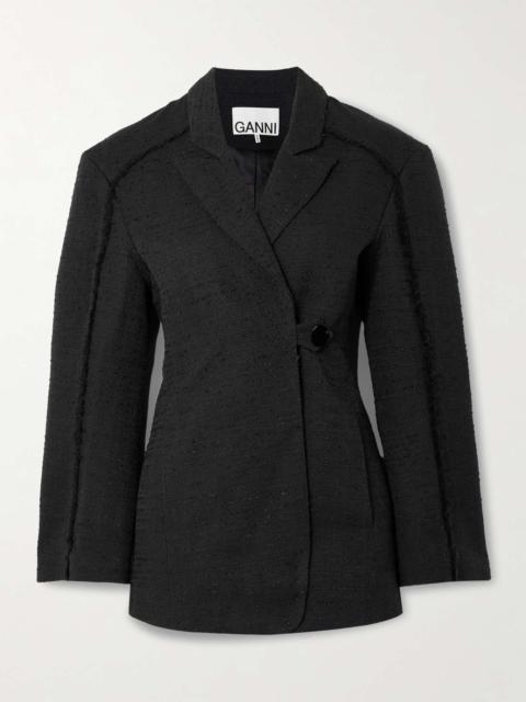 Frayed cotton-blend bouclé blazer