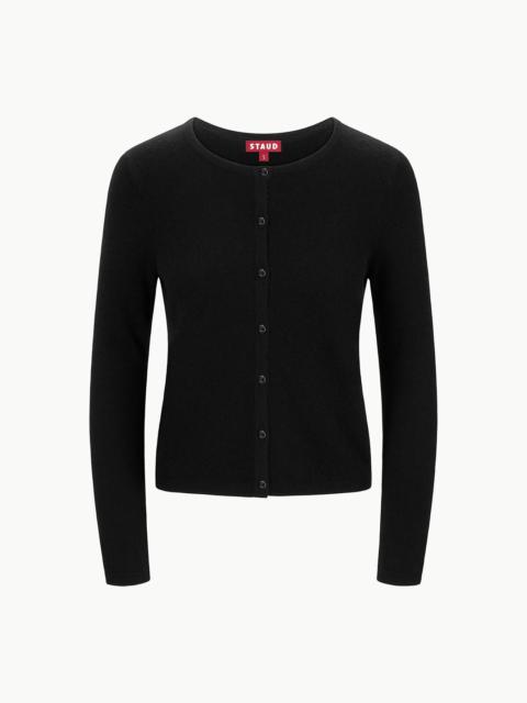 STAUD MIDNIGHT CASHMERE CARDIGAN BLACK