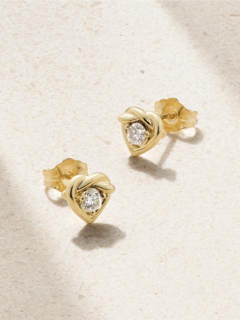 Tie The Knot 10-karat Gold Diamond Earrings