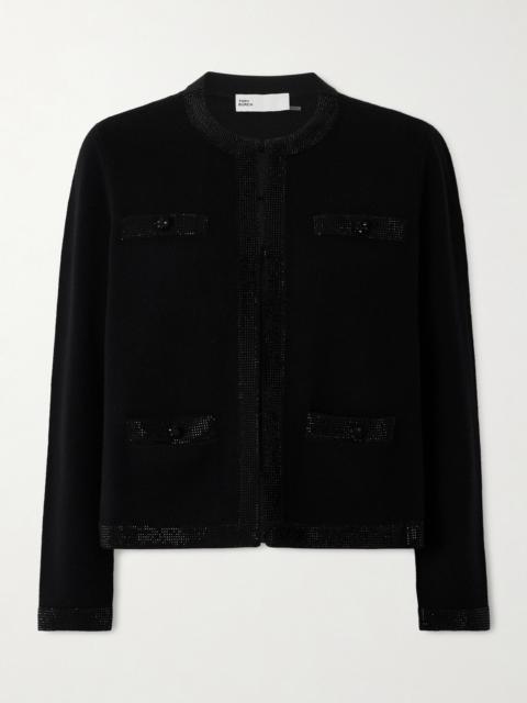 Kendra Crystal-embellished Wool-blend Cardigan