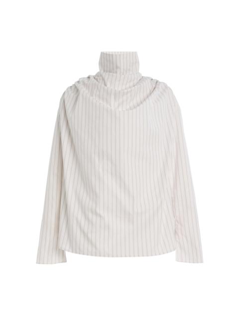 Penelope Draped Striped Cotton Top stripe