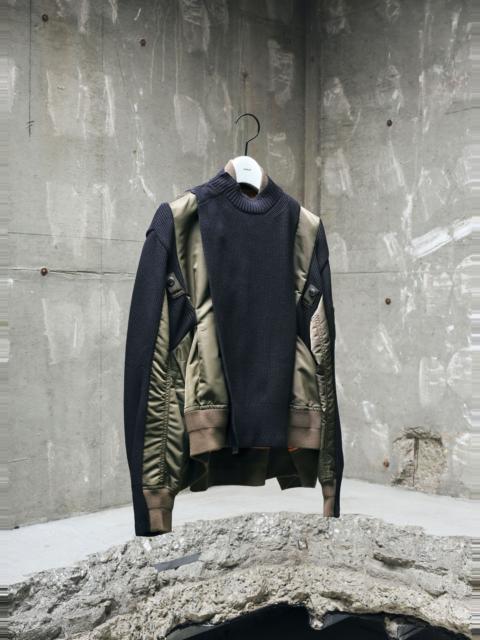 Nylon Twill x Knit Blouson