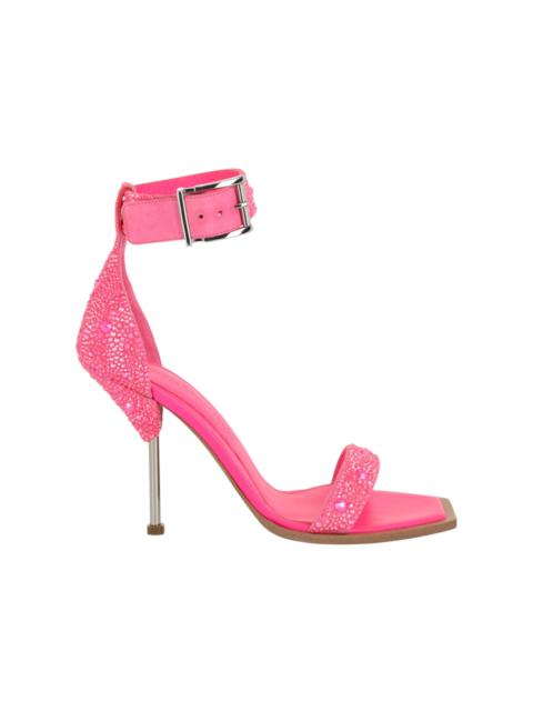 Alexander McQueen Crystal Embellished Heel Sandals Pink Silver (Women's)