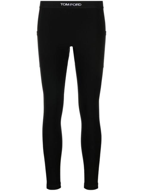 logo-waistband cropped leggings