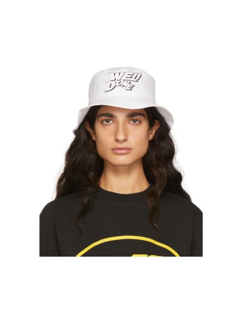 White Basic Logo Bucket Hat