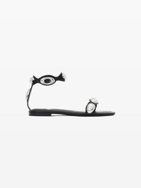 dome goatskin leather sandal