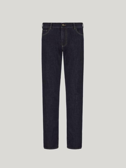 DARK WASH STRETCH DENIM 5-POCKET PANTS