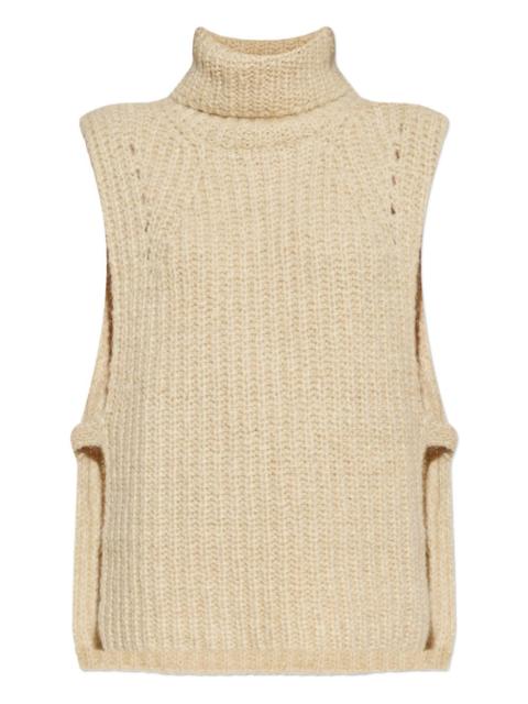 turtleneck ribbed vest