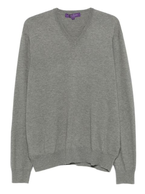 V-neck long-sleeve sweater