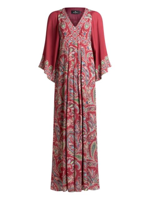 paisley-print pleated dress