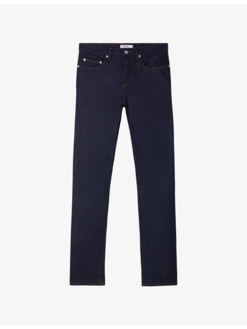 Slim-Fit Tapered-Leg Denim Jeans