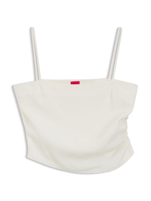 GATHERED BANDEAU TOP WITH STRAPS