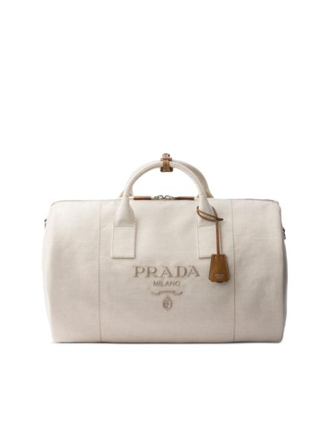 logo-embossed duffle bag