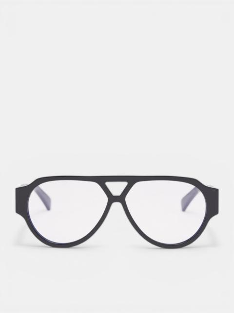 Black Rounded Aviator Glasses