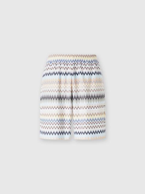 Zig zag cotton Bermuda shorts