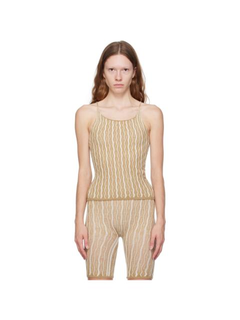 Beige & White Cactus Tank Top