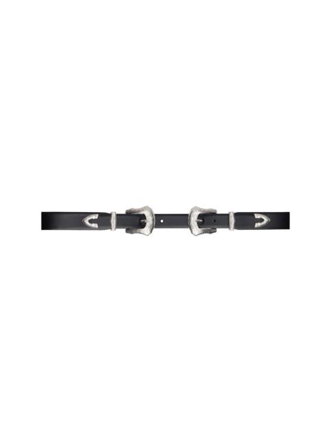 Black Double Buckle Belt