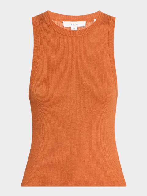 High-Neck Cashmere-Silk Tank Top