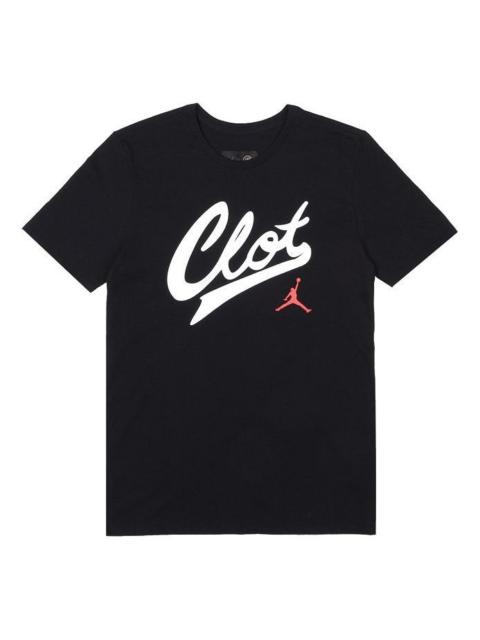Air Jordan x CLOT Crossover Printing Round Neck Short Sleeve Asia Edition Black AV6261-010