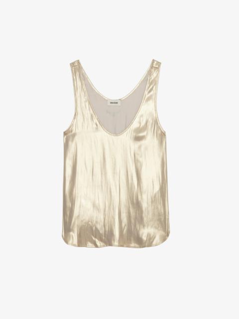 Tarys Gold Satin Tank Top