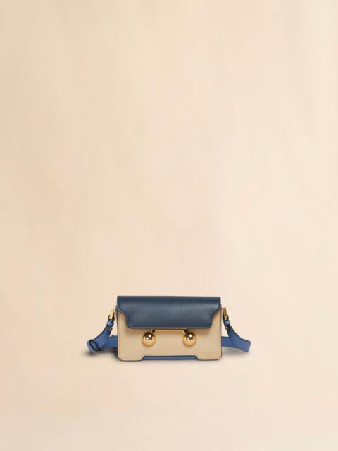 BLUE, BEIGE AND LIGHT BLUE LEATHER TRUNKAROO MINI SHOULDER BAG