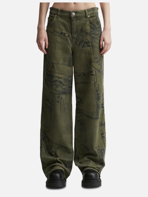 BOY FIT PANTS WITH CARGO-PATCH PRINT