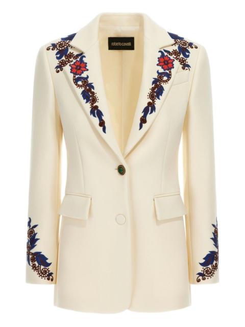 floral-embroidered blazer