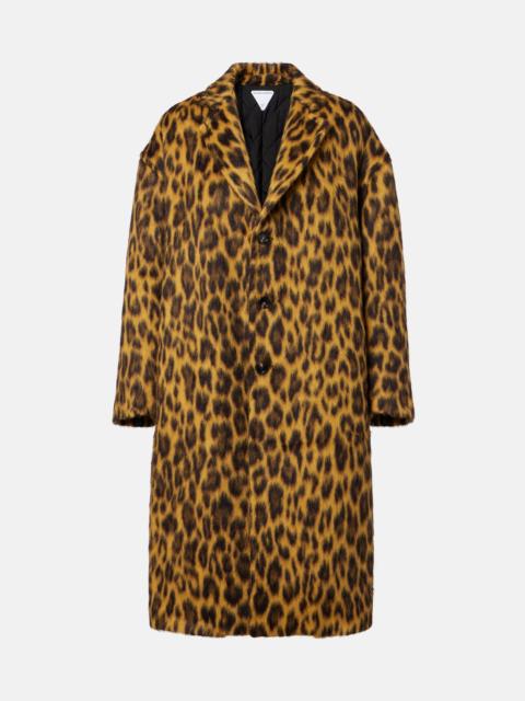 Leopard-print alpaca, wool, and silk coat