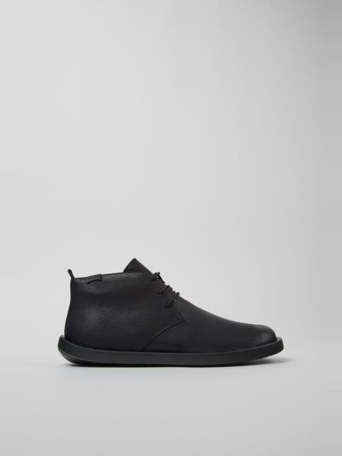 Black Leather Ankle Boots for Men.