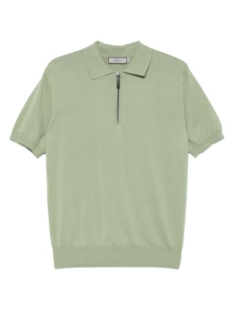 cotton zip polo shirt