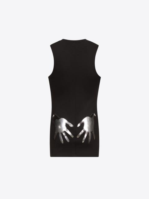 HANDPRINT SLEEVELESS MINI DRESS