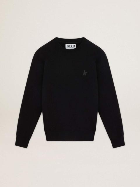 Black Archibald Star Collection sweatshirt with tone-on-tone star on the front