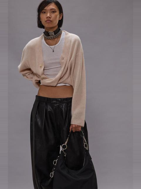 TWISTED FRONT RIBBED CARDIGAN