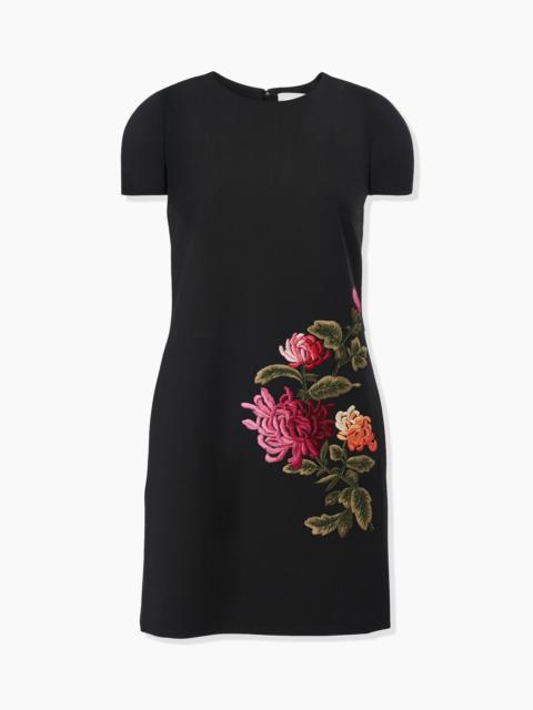 Chrysanthemum-Embroidered Shift Dress