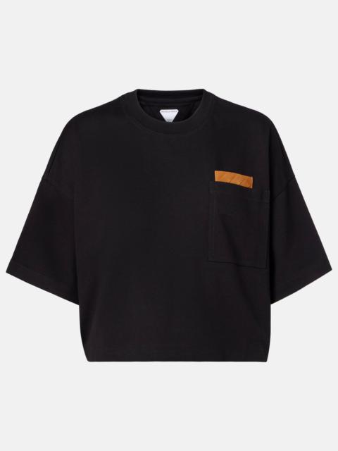 Cropped cotton jersey T-shirt